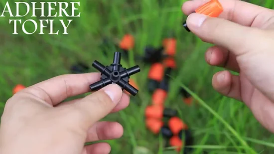 Boquillas de riego por goteo naranja de 1/4 pulgadas para jardín con conector en T, refrigeración por nebulización agrícola para manguera de 4/7mm